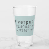 Liverpool Latitude-lengtegraad Glas (Voorkant)