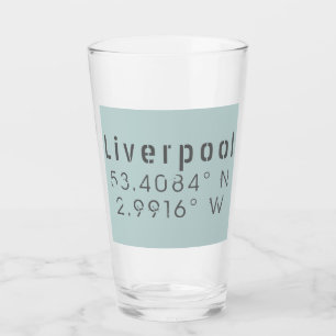 Liverpool Latitude-lengtegraad Glas