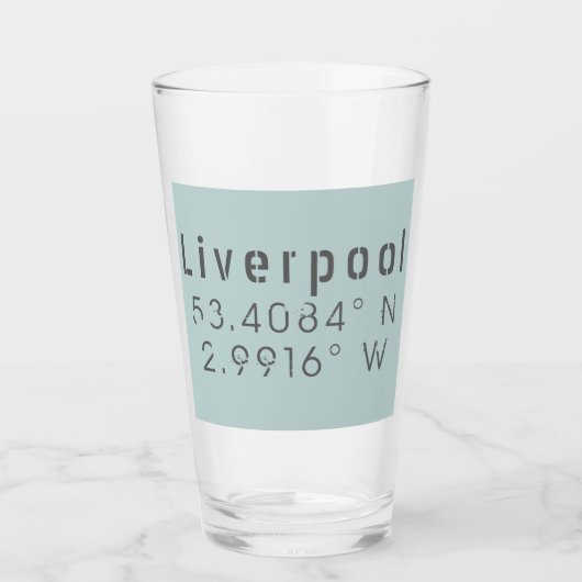 Liverpool Latitude-lengtegraad Glas (Voorkant)