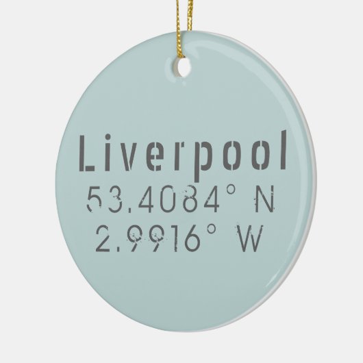 Liverpool Latitude Longitude Keepomwille Keramisch Ornament (Links)