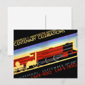 Liverpool Manchester Railway Vintage Poster Briefkaart (Voorkant / Achterkant)