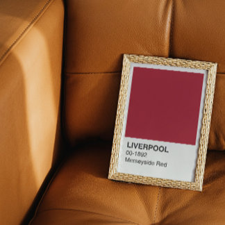 Liverpool Merseyside Red - White Border Perfect Poster
