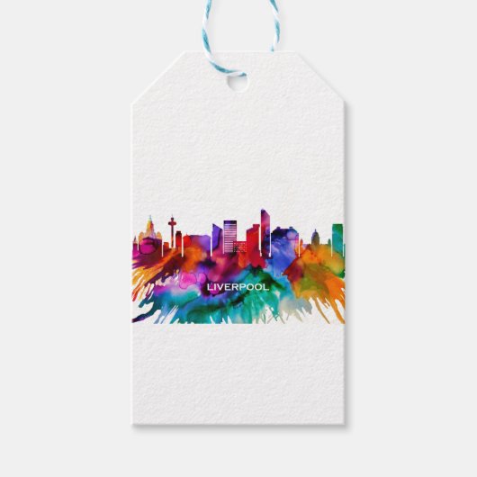 Liverpool Skyline Cadeaulabel (Voorkant)