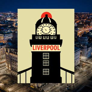 Liverpool UK Minimalistische Klokkentoren Reizen Briefkaart