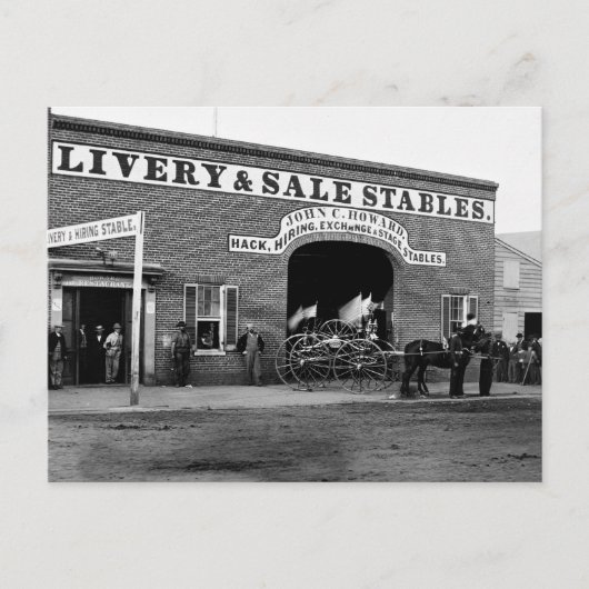 Livery Stable, 1865 Briefkaart (Voorkant)