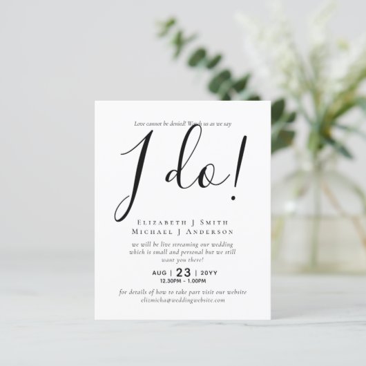 Livestreaming Trouw Uitnodigingen - Kijk hoe we Ja (Staand voorkant)