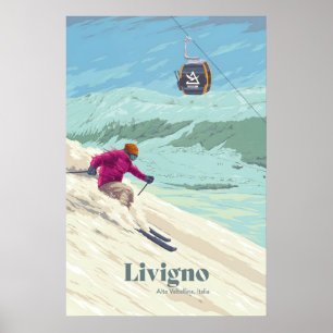 Livigno Skigebied Reisposter Poster