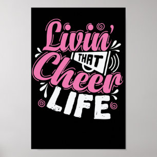 Livin die Cheer Life Cheerleader Sport turnen Poster
