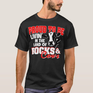 Livin in the Land of Rocks Cow T-shirt