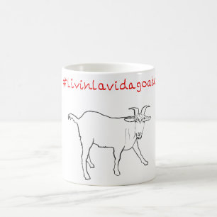 Livin La Vida Goata Funny Quirky Cute Goat Drawing Koffiemok