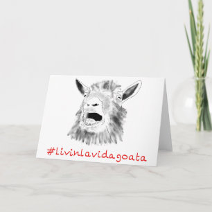 Livin La Vida Goata Funny Screaming Goat Drawing Kaart