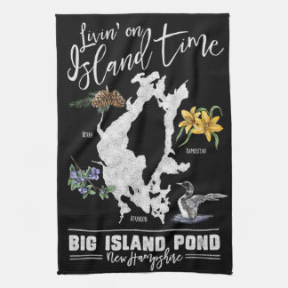Livin op Island Time Big Island Pond NH Bar Towel Theedoek