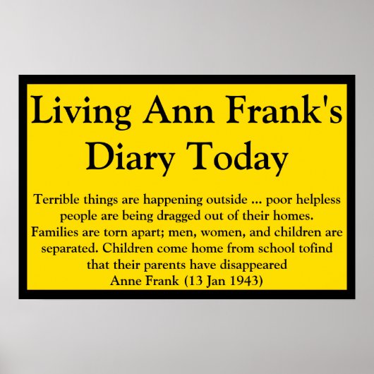 Living Ann Frank's Diary Quote Poster (Voorkant)