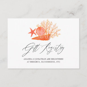 Living Coral Beach Vrijgezellenfeest Gift Registry Informatiekaartje