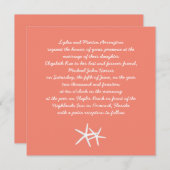 Living Coral Casual Beach Weddenschap Kaart (Voorkant / Achterkant)