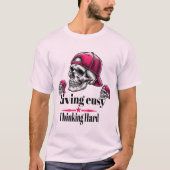 Living Easy Thinking Hard Premium Skull Graphic T-shirt (Voorkant)