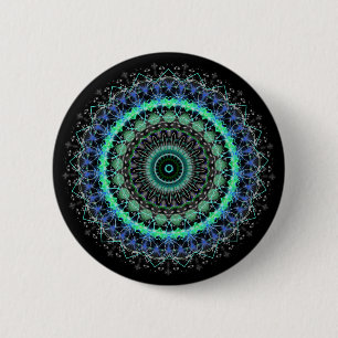 Living Green Mandala kaleidoscope-knoppen Ronde Button 5,7 Cm