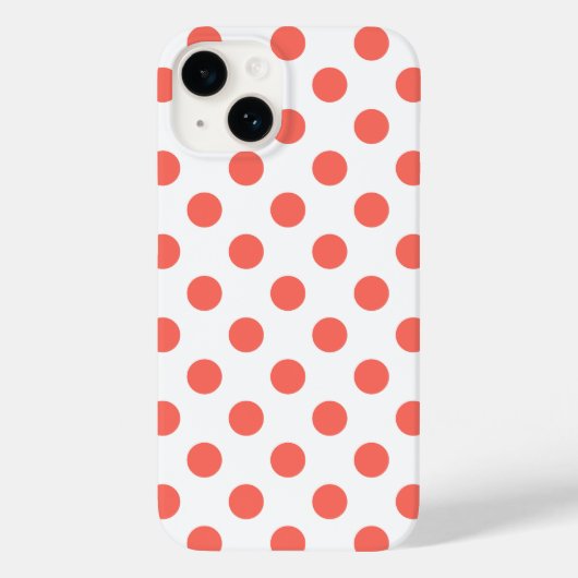 Living koraalpolka-punten op wit Case-Mate iPhone case (Achterkant)