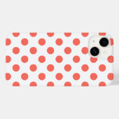Living koraalpolka-punten op wit Case-Mate iPhone case (Achterkant (horizontaal))