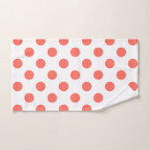 Living koraalpolka-punten op wit handdoek (Handdoek)