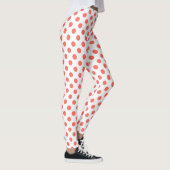 Living koraalpolka-punten op wit leggings (Rechts)