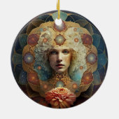 Living Mandala Visionary Art Keramisch Ornament (Achterkant)