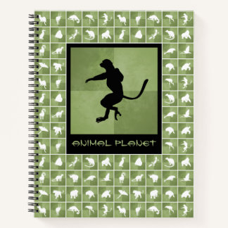 Living Planet sifaka lemur primate mos green Notitieboek