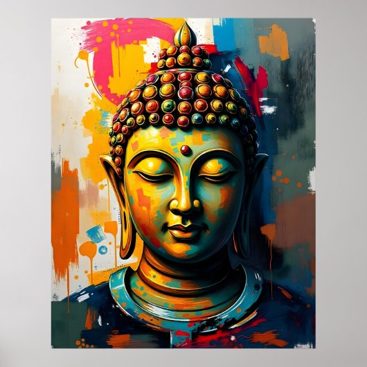 Living Room Wall Art | Tableau de Bouddha Abstrait (Devant)