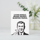 LIVING SINGLE - ZIEN DUBBEL - SLAPEN TRIPLE T- BRIEFKAART (Staand voorkant)