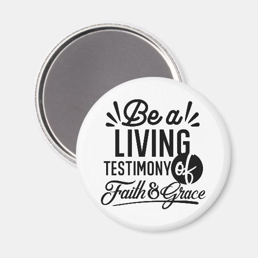 Living Testimony Bible Quote Christian Motivation Magneet (Voorkant / Achterkant)