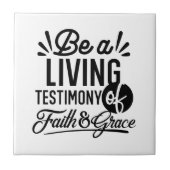 Living Testimony Bible Quote Christian Motivation Tegeltje (Voorkant)