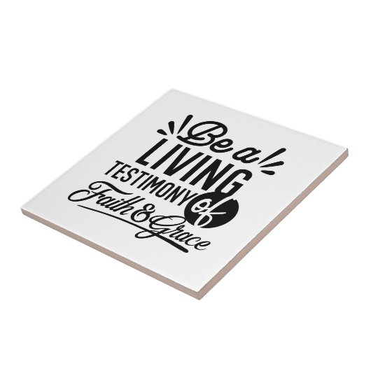 Living Testimony Bible Quote Christian Motivation Tegeltje (Zijkant)