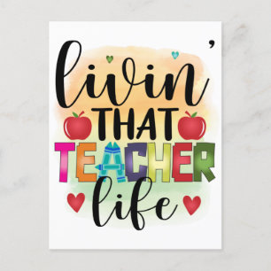 Living That Teacher Life - Gift For Teachers Briefkaart