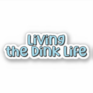 Living the Dink Life Blue Retro Pickleball Tekst Sticker