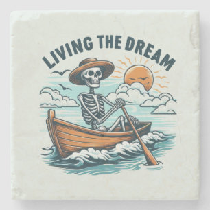Living The Dream - Skelet (2) Stenen Onderzetter