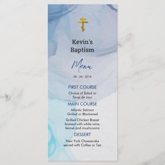 Living Waters Orthodox Christelijk Baptisme Menu (Voorkant)