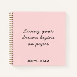 Living Your Dreams Blush Pink Design Notitieboek