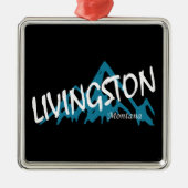 Livingston Montana Mountain Metalen Ornament (Voorkant)