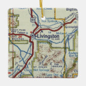Livingston MT  kaart Keramisch Ornament (Voorkant)