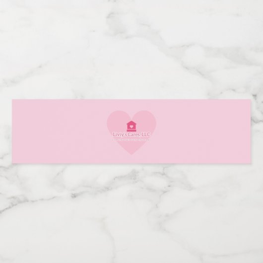 Liviy's Cares Logo Waterfles Etiket (Enkel label)