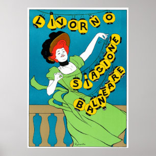Livorno Stagione Balneare 1901~ Vintage Poster