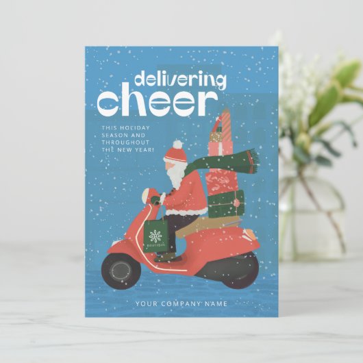 Livraison à prix réduit Père Noël Scooter carte de (Debout devant)