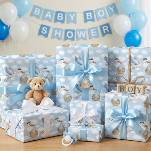 Livraison de la cigogne Bébé Papier à envelopper -