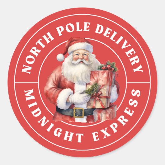 Livraison du pôle Nord Père Noël Sticker Rouge (Devant)