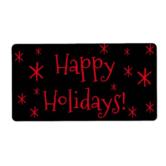 Livraison Étiquette Noir Rouge Joyeux Fêtes Noël (Devant)