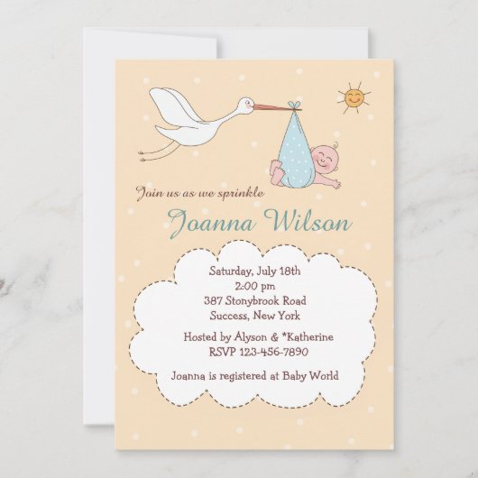 Livraison spéciale Bébé Boy Invitations à saupoudr (Devant)