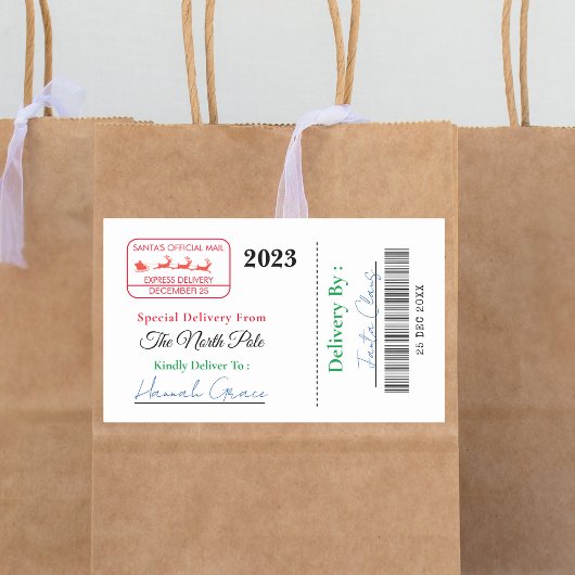 Livraison spéciale du Étiquette de Noël Père Noël