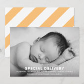 LIVRAISON SPÉCIALE | FAIRE-PART DE NAISSANCE (Devant / Derrière)