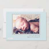 Livraison spéciale Sweet Baby Boy Photo Faire-part (Dos)