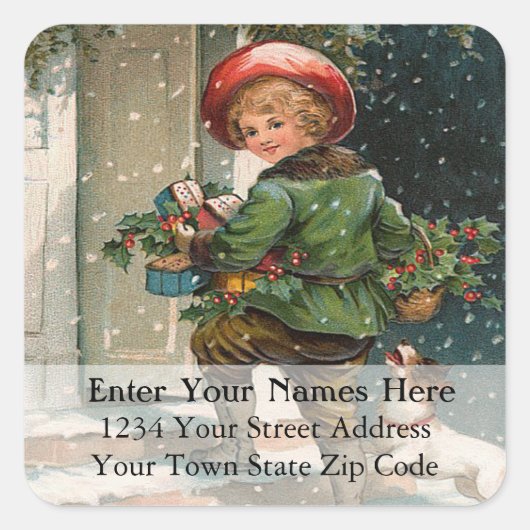 Livraisons de Noël Étiquette de adresse Vintage (Devant)